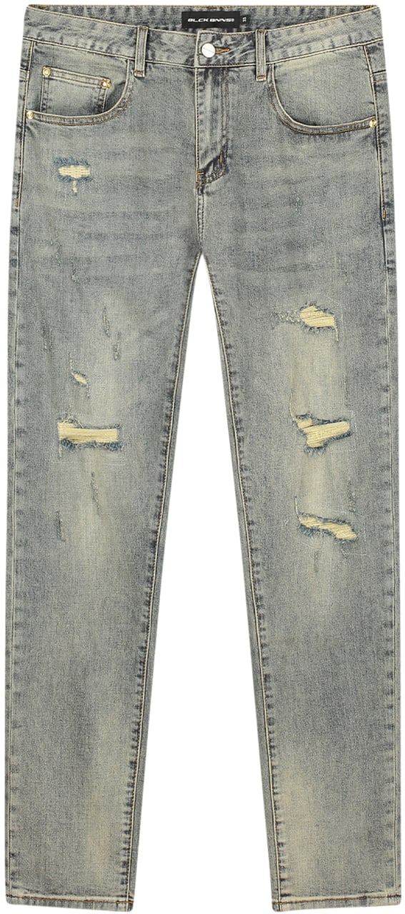 Black Bananas Slim Repaired Denim Blauw