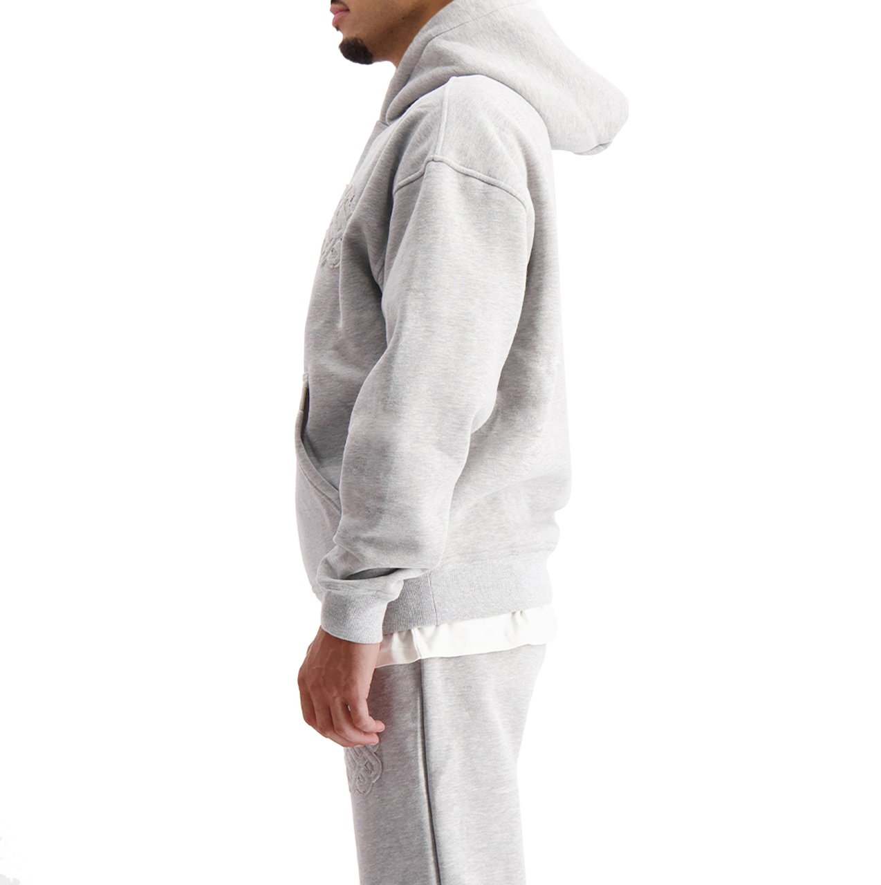 Black Bananas Ripped Monogram Hoodie Grijs