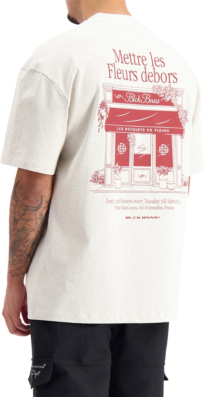 Black Bananas Les Fleurs T-shirt Beige