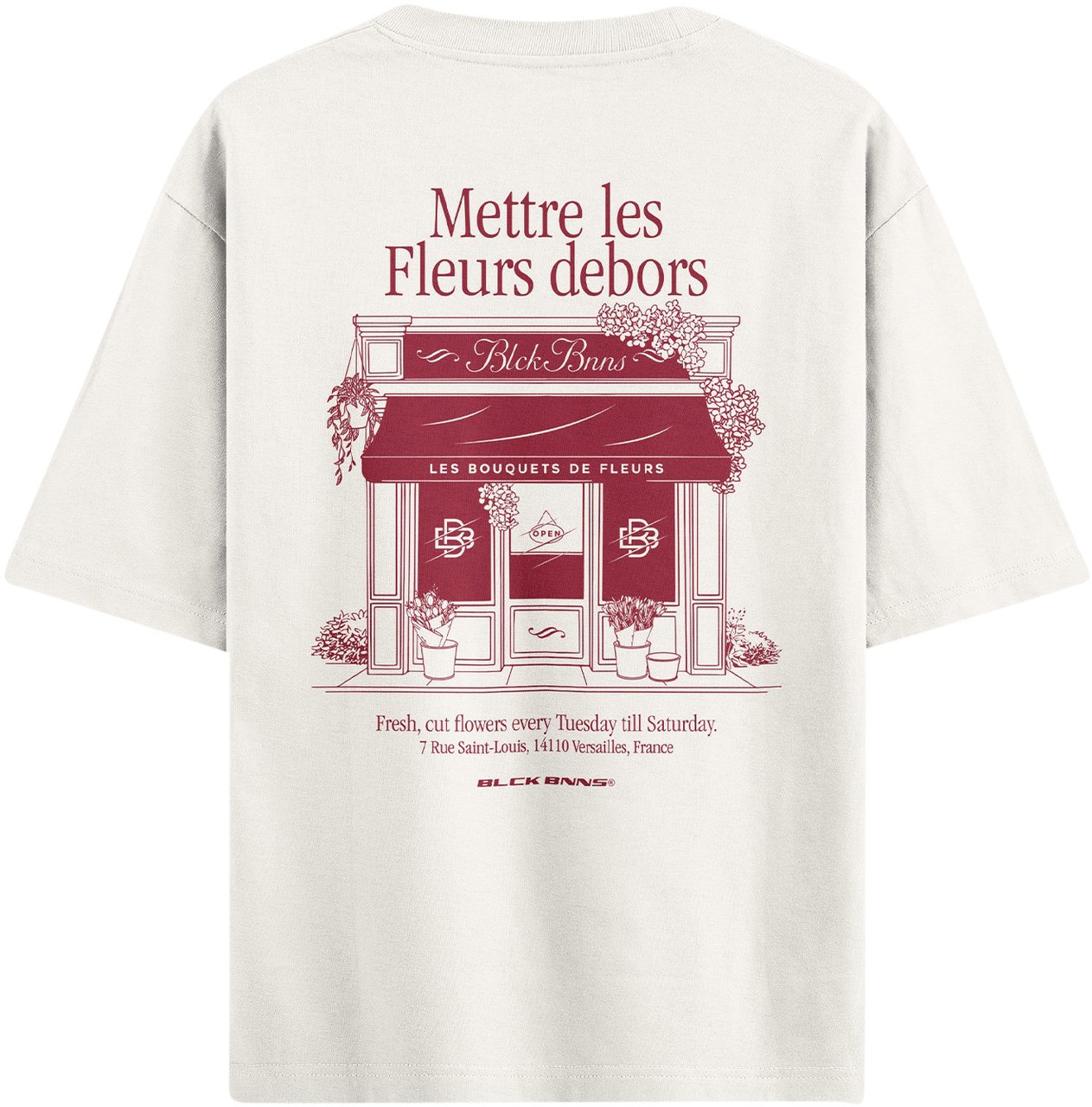 Black Bananas Les Fleurs T-shirt Beige