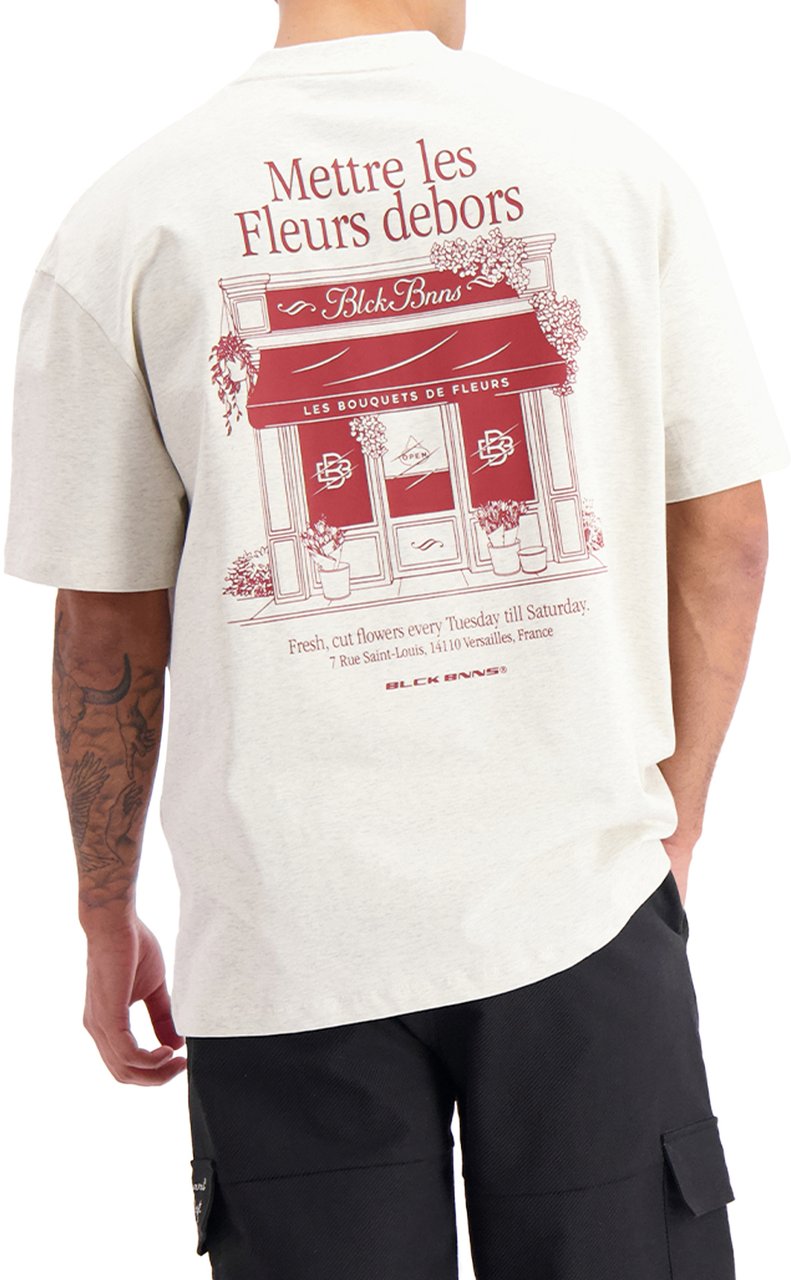 Black Bananas Les Fleurs T-shirt Beige