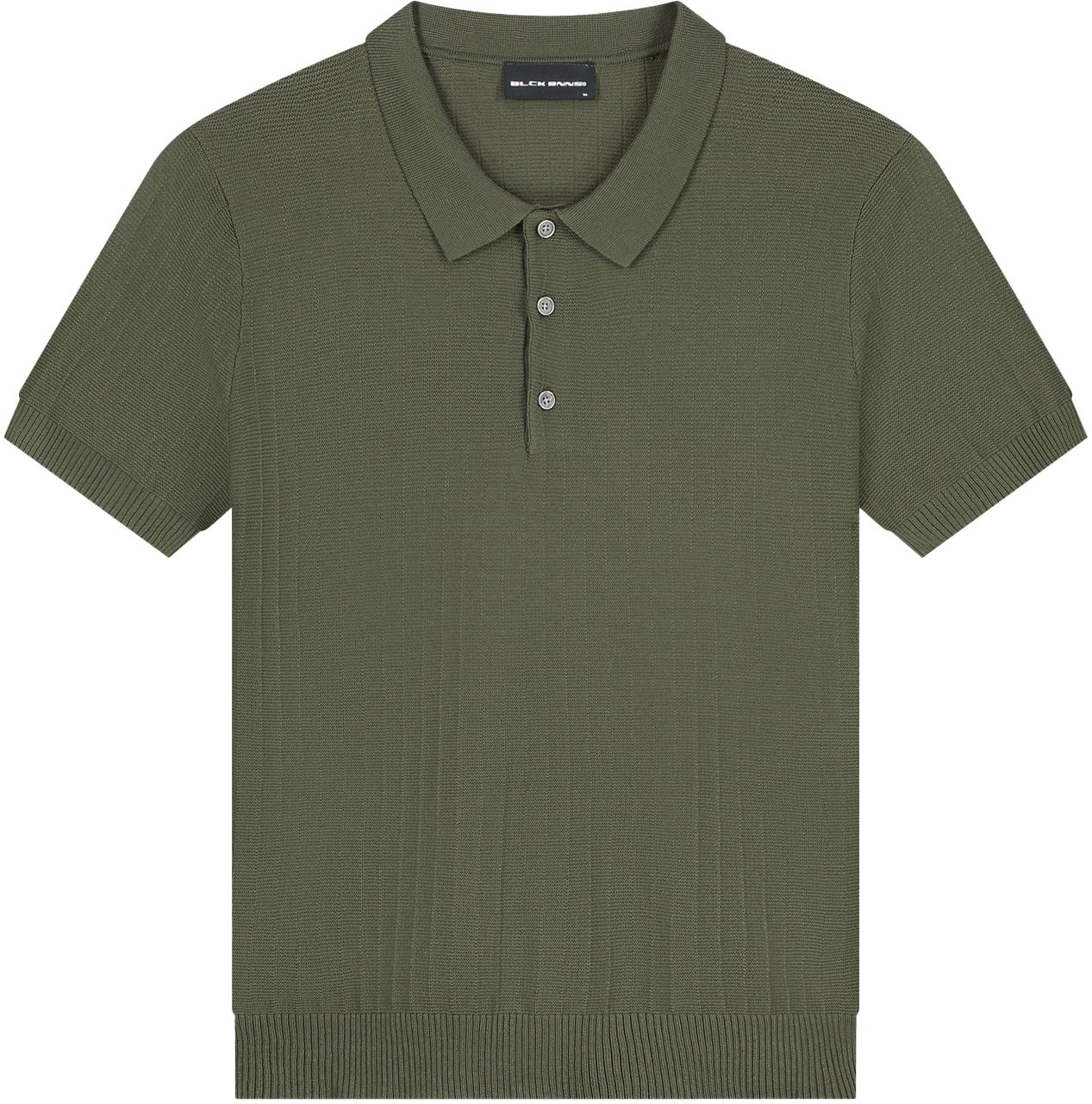 Black Bananas Ribbed Knit Polo Groen