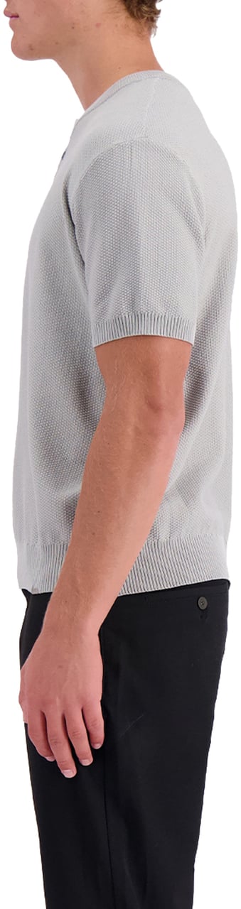 Black Bananas Wafle Knit Henley Grijs