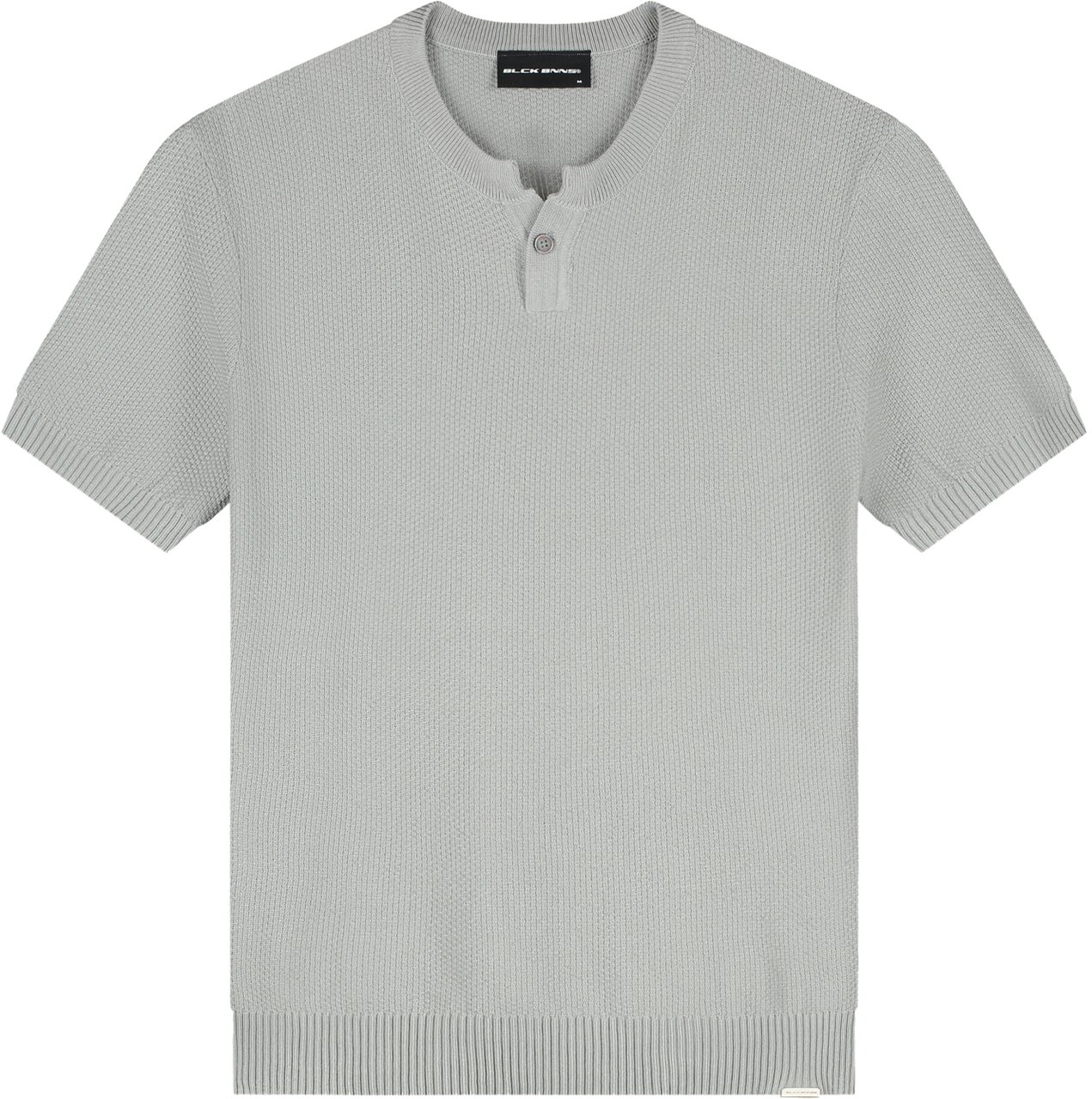 Black Bananas Wafle Knit Henley Grijs