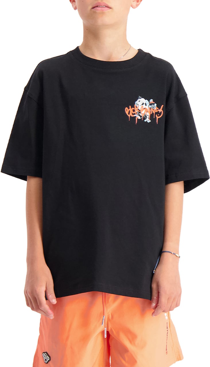 Black Bananas Kids Sprayed T-shirt Zwart