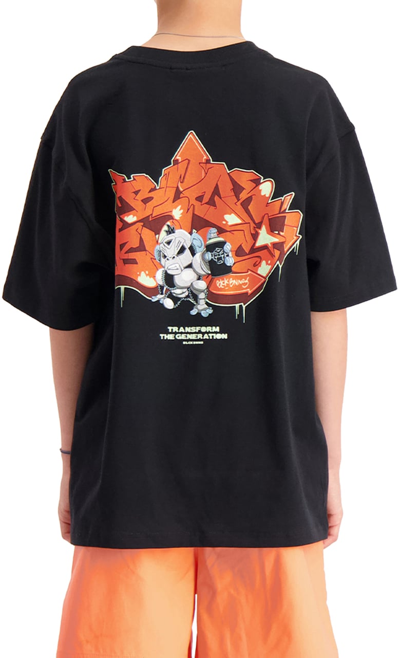 Black Bananas Kids Sprayed T-shirt Zwart