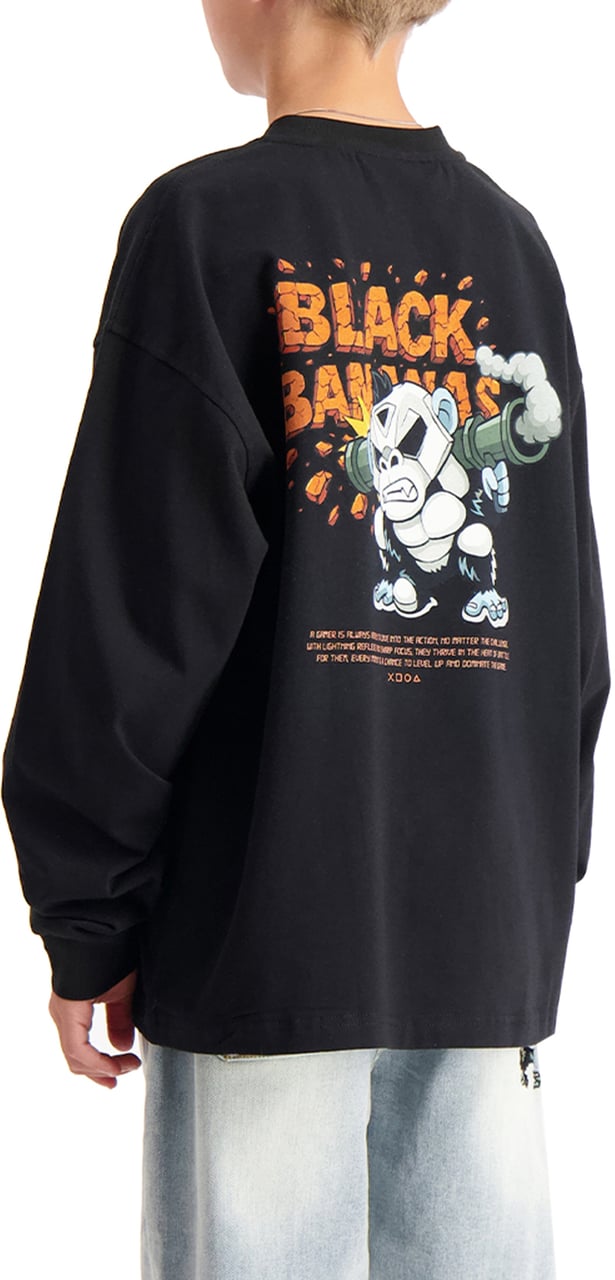 Black Bananas Kids Explode Longsleeve Zwart