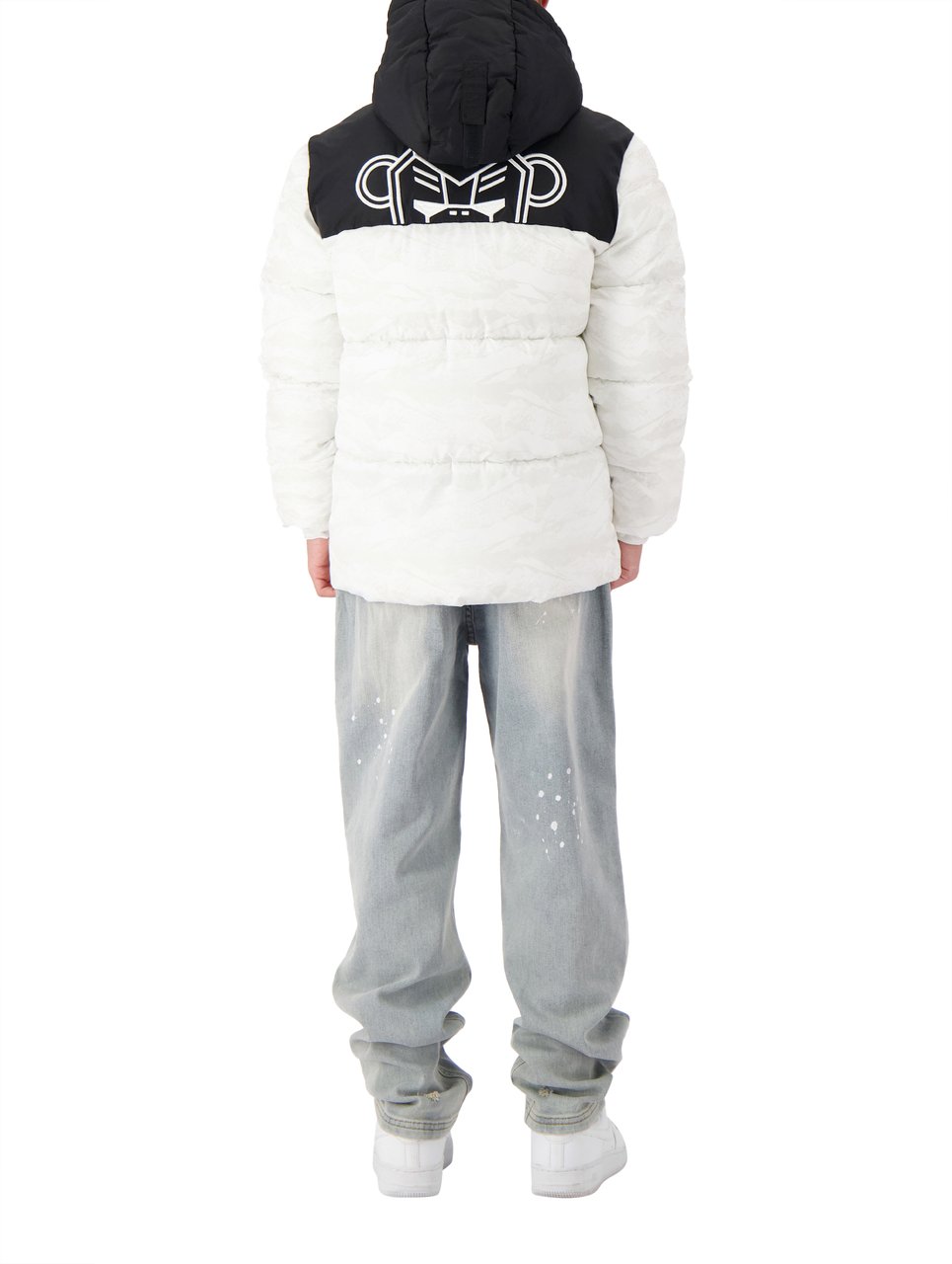 Black Bananas Jr. Peek Freeze Puffer Jacket Wit