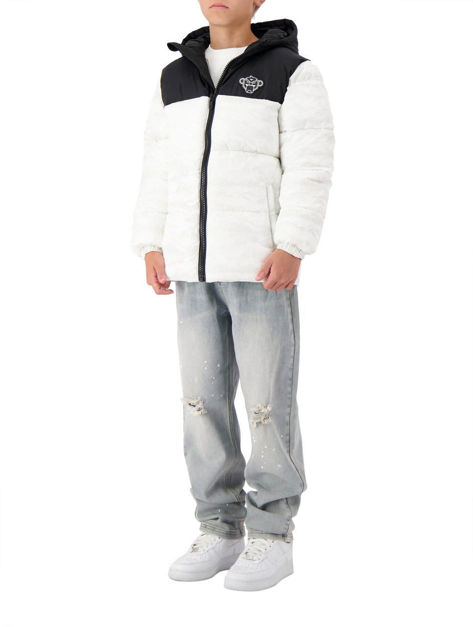 Black Bananas Jr. Peek Freeze Puffer Jacket Wit