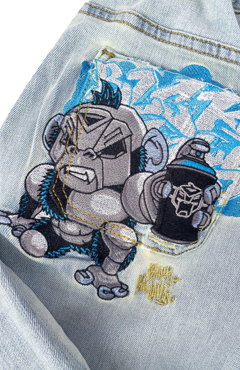 Black Bananas Jr. Graffiti 3d Denim Blauw