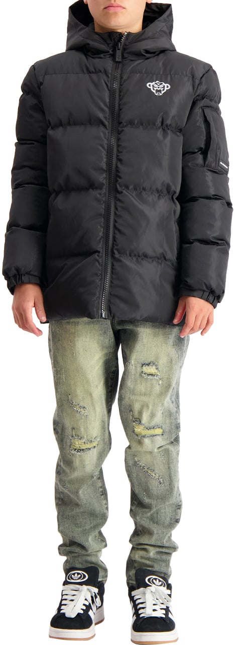 Black Bananas Kids Convoy Puffer Jacket Zwart