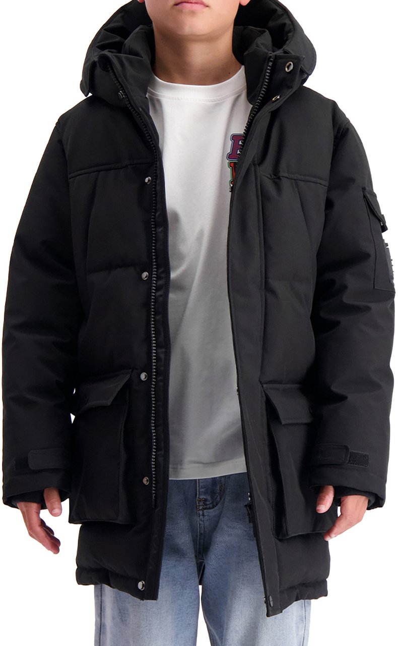Black Bananas Kids Plate Parka Jacket Zwart