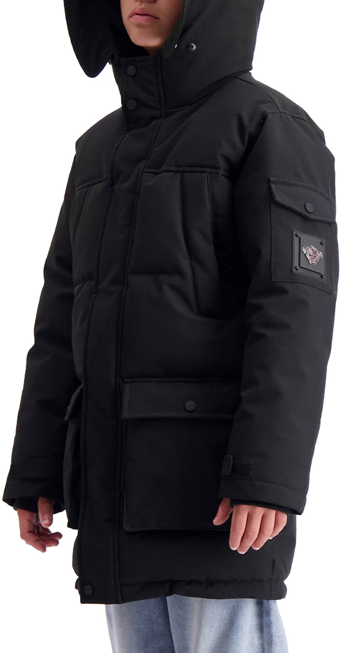 Black Bananas Kids Plate Parka Jacket Zwart