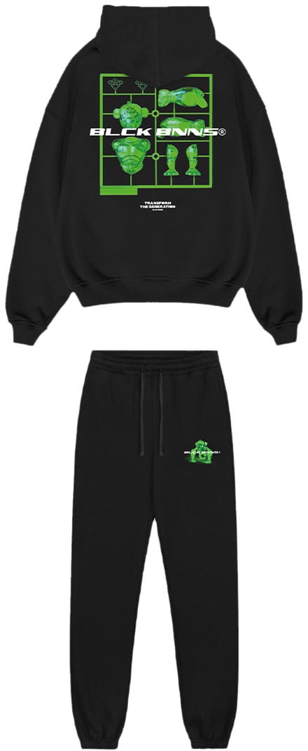 Black Bananas Kids Action Figure Sweatsuit Zwart