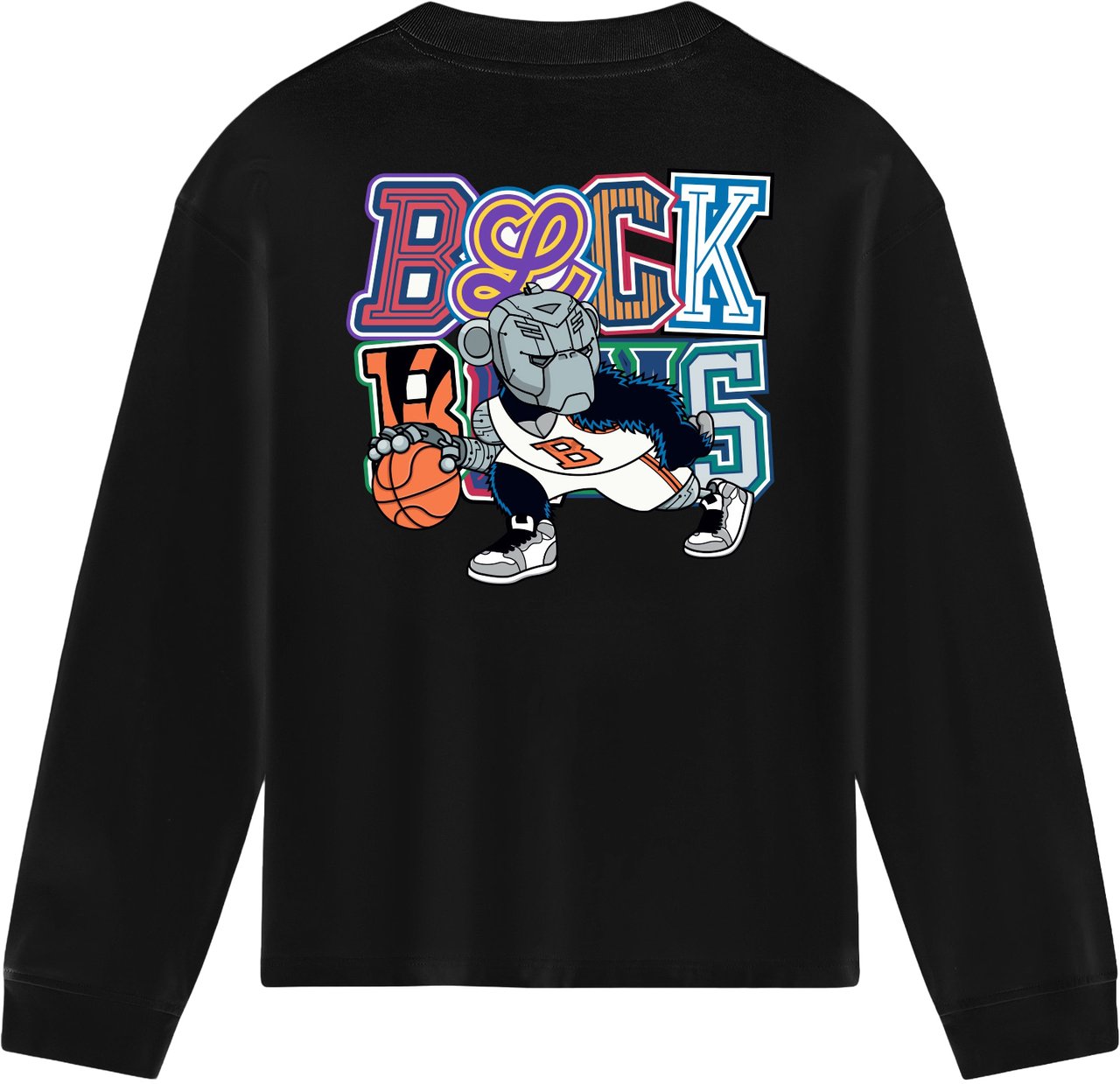 Black Bananas Kids Dribble Longsleeve T-shirt Zwart