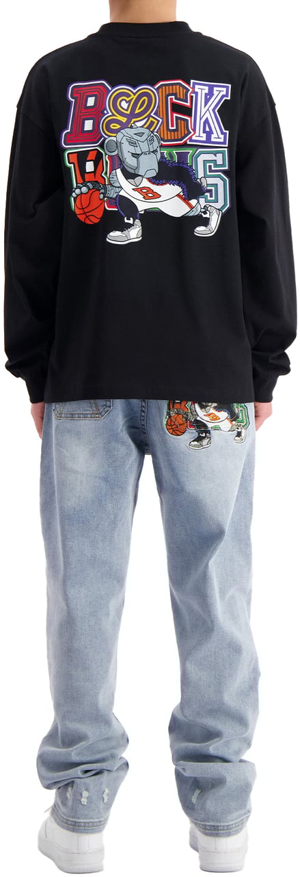 Black Bananas Kids Dribble Longsleeve T-shirt Zwart