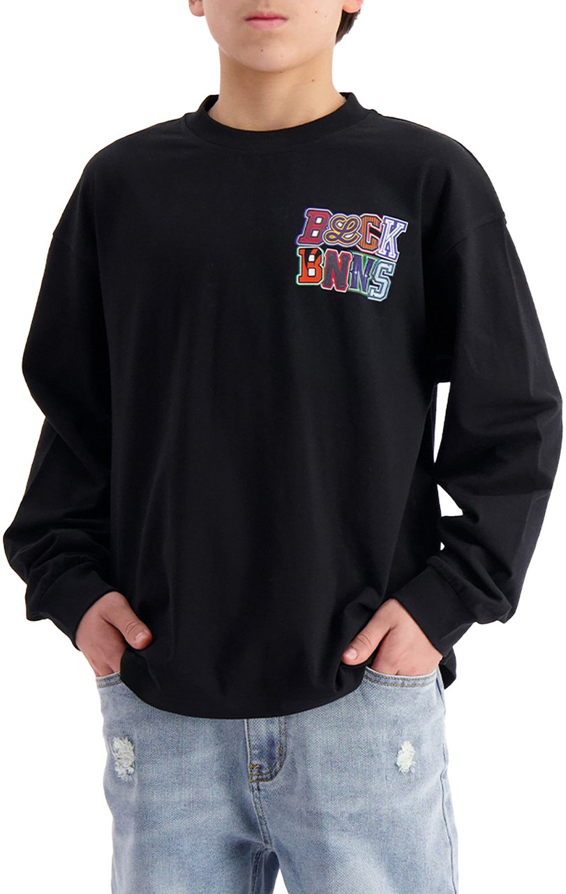 Black Bananas Kids Dribble Longsleeve T-shirt Zwart