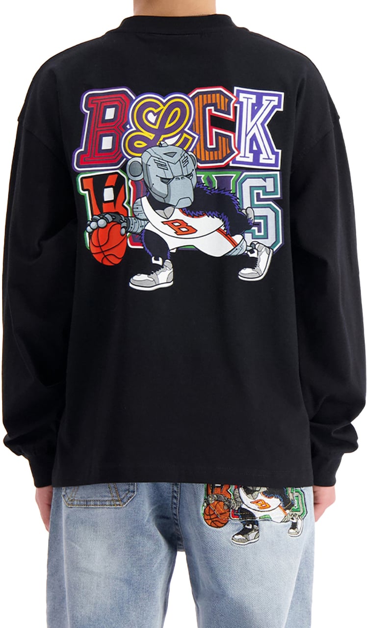 Black Bananas Kids Dribble Longsleeve T-shirt Zwart