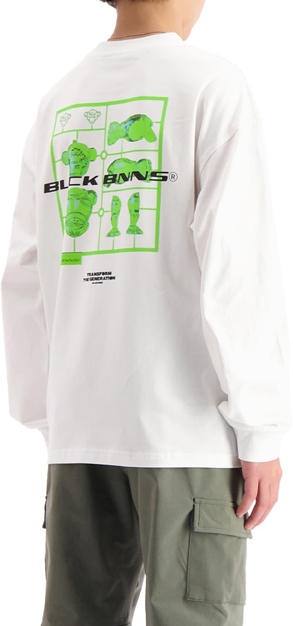 Black Bananas Kids Action Figure Longsleeve T-shirt Wit