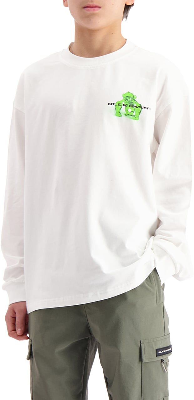 Black Bananas Kids Action Figure Longsleeve T-shirt Wit