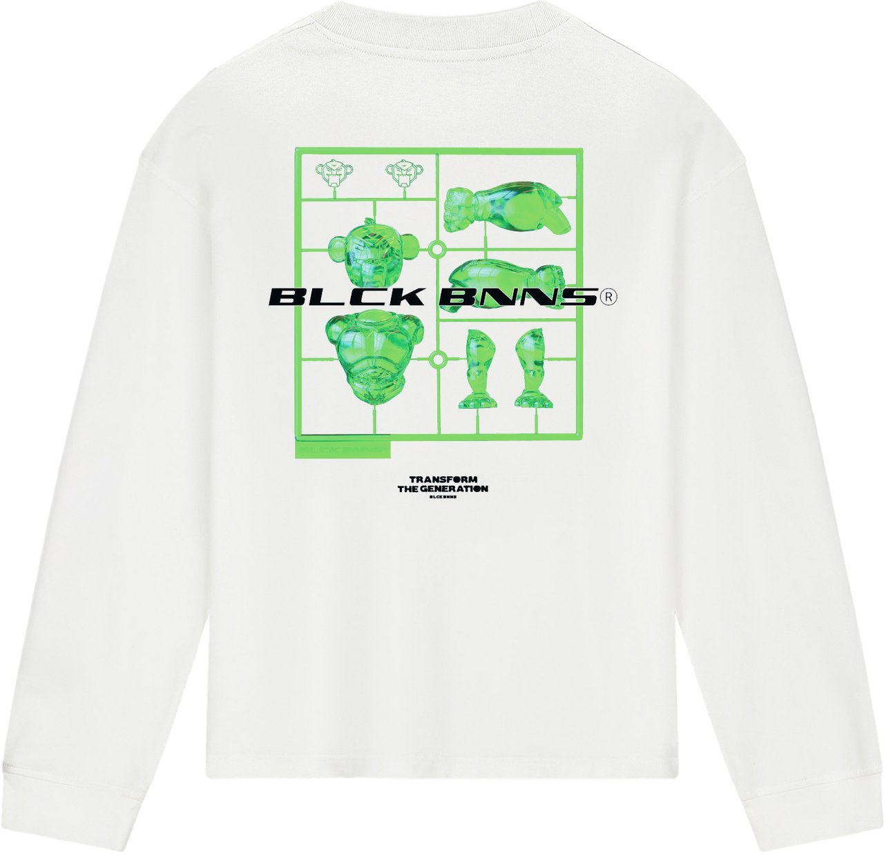 Black Bananas Kids Action Figure Longsleeve T-shirt Wit