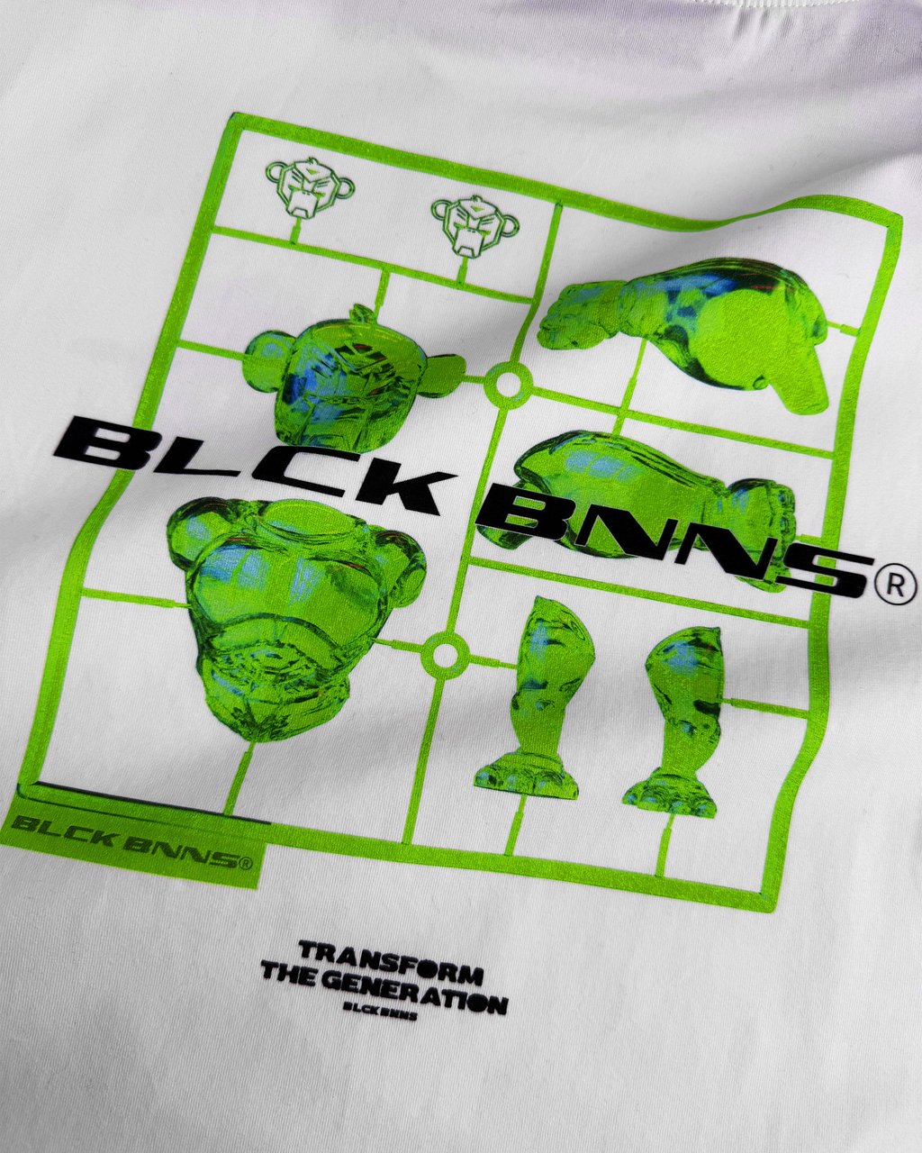 Black Bananas Kids Action Figure Longsleeve T-shirt Wit