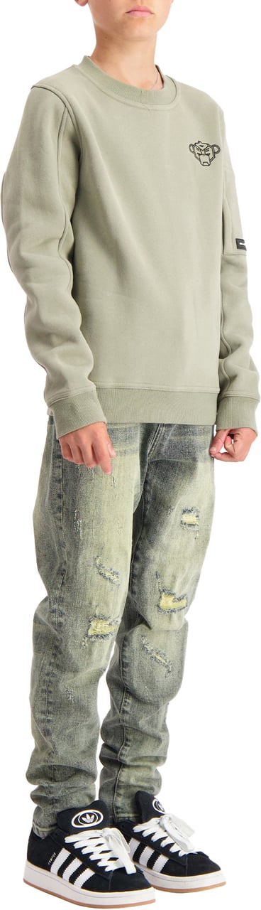 Black Bananas Kids Plate Sweater Groen