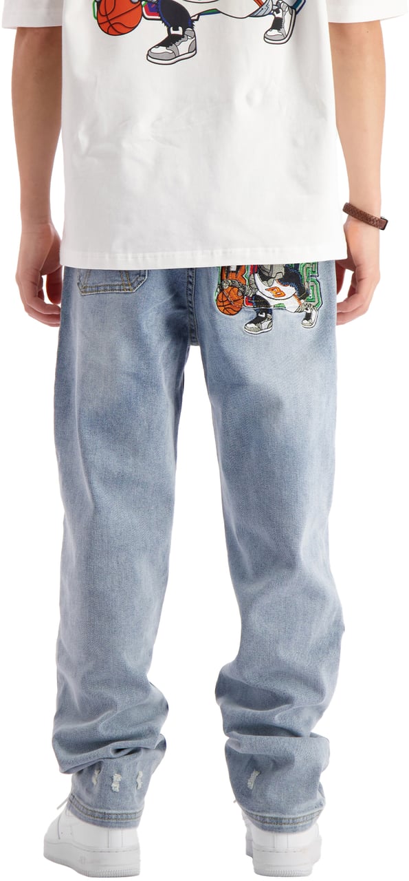 Black Bananas Dribble Straight Broek Blauw