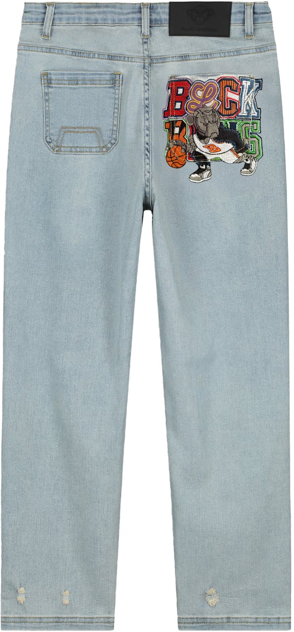 Black Bananas Dribble Straight Broek Blauw
