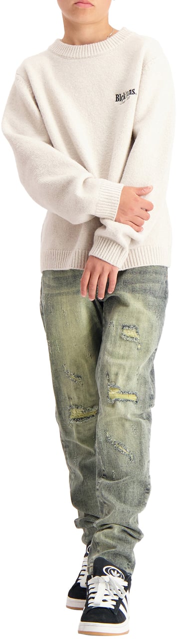 Black Bananas Kids Repaired Denim Blauw