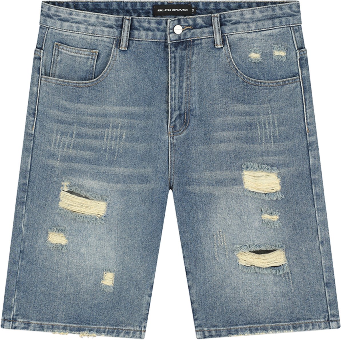 Black Bananas DISTRESSED DENIM SHORTS Blauw
