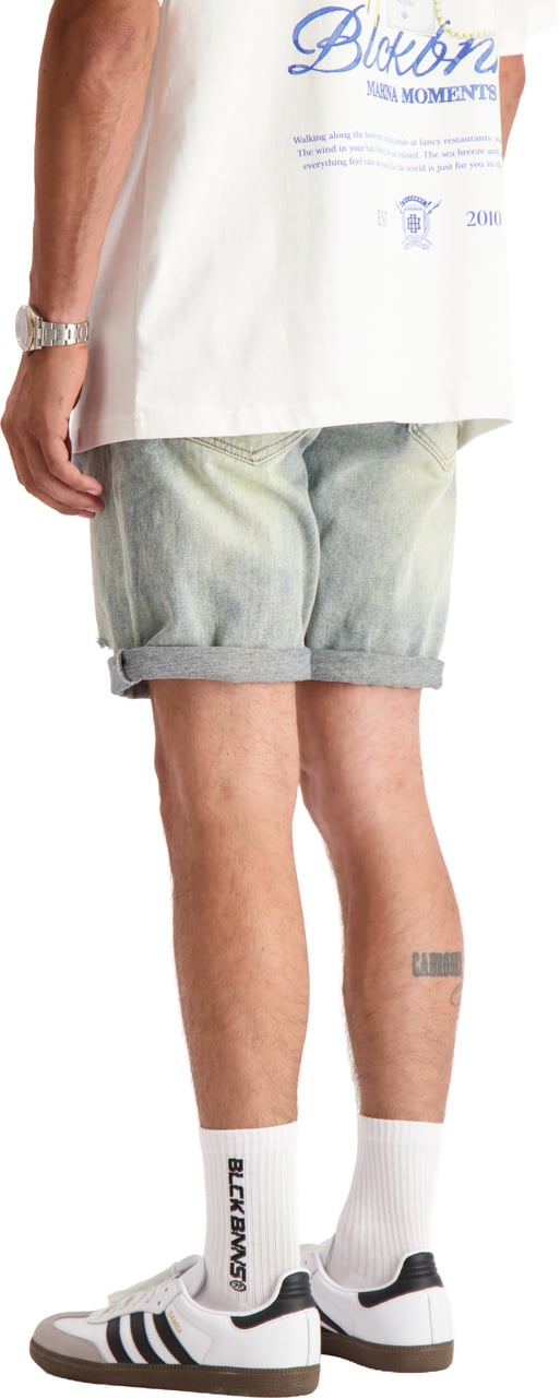 Black Bananas DISTRESSED DENIM SHORTS Lichtblauw