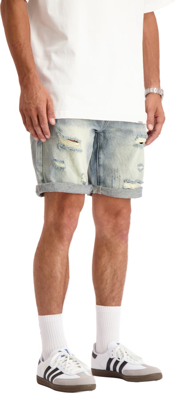 Black Bananas DISTRESSED DENIM SHORTS Lichtblauw