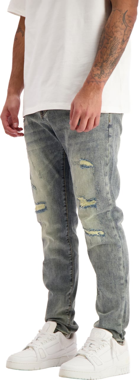 Black Bananas SLIM REPAIRED DENIM Blauw