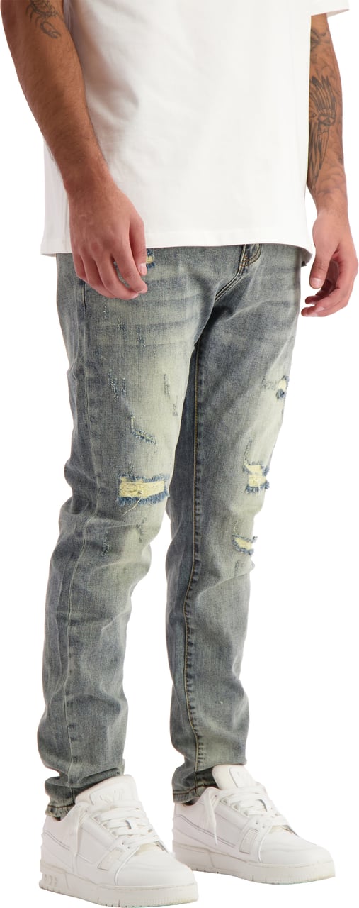 Black Bananas SLIM REPAIRED DENIM Blauw