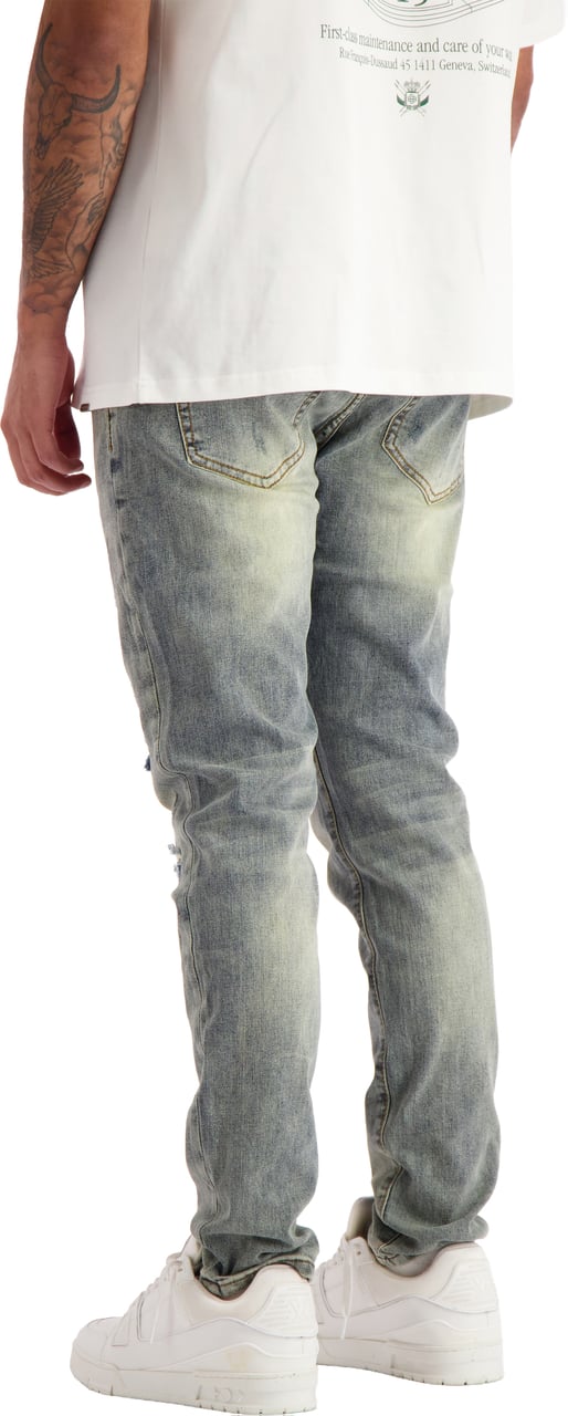 Black Bananas SLIM REPAIRED DENIM Blauw