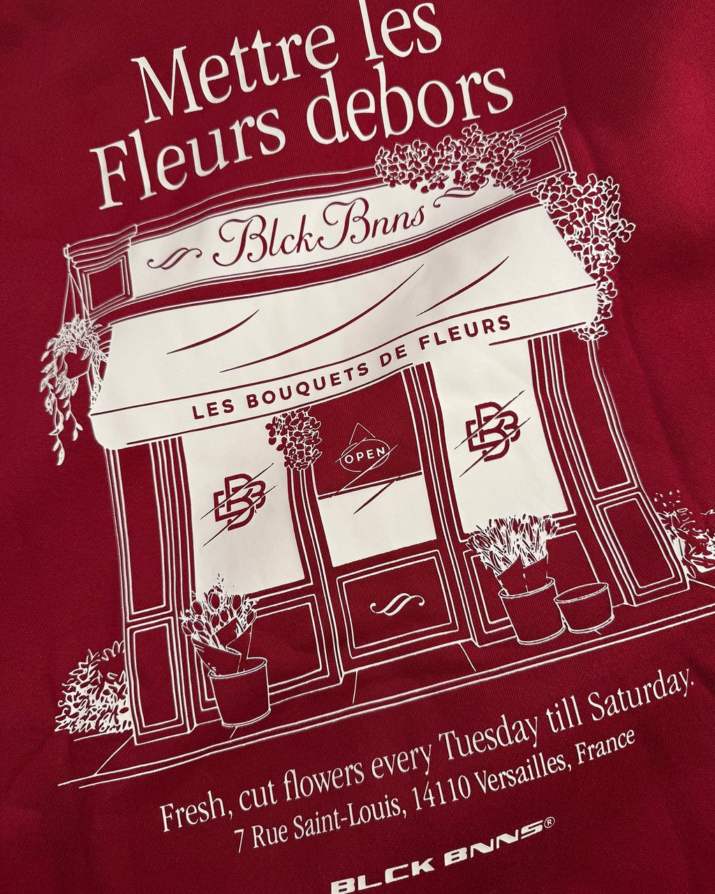 Black Bananas LES FLEURS HOODIE Maroon