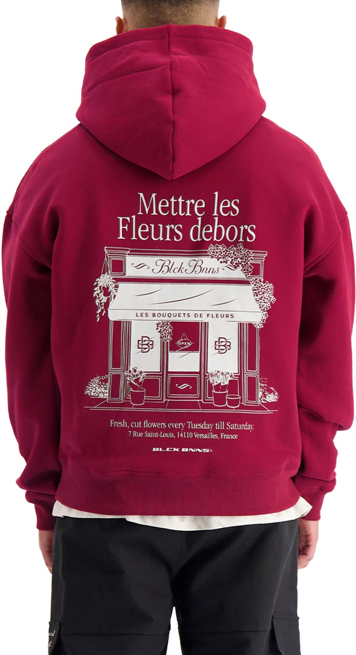 Black Bananas LES FLEURS HOODIE Maroon
