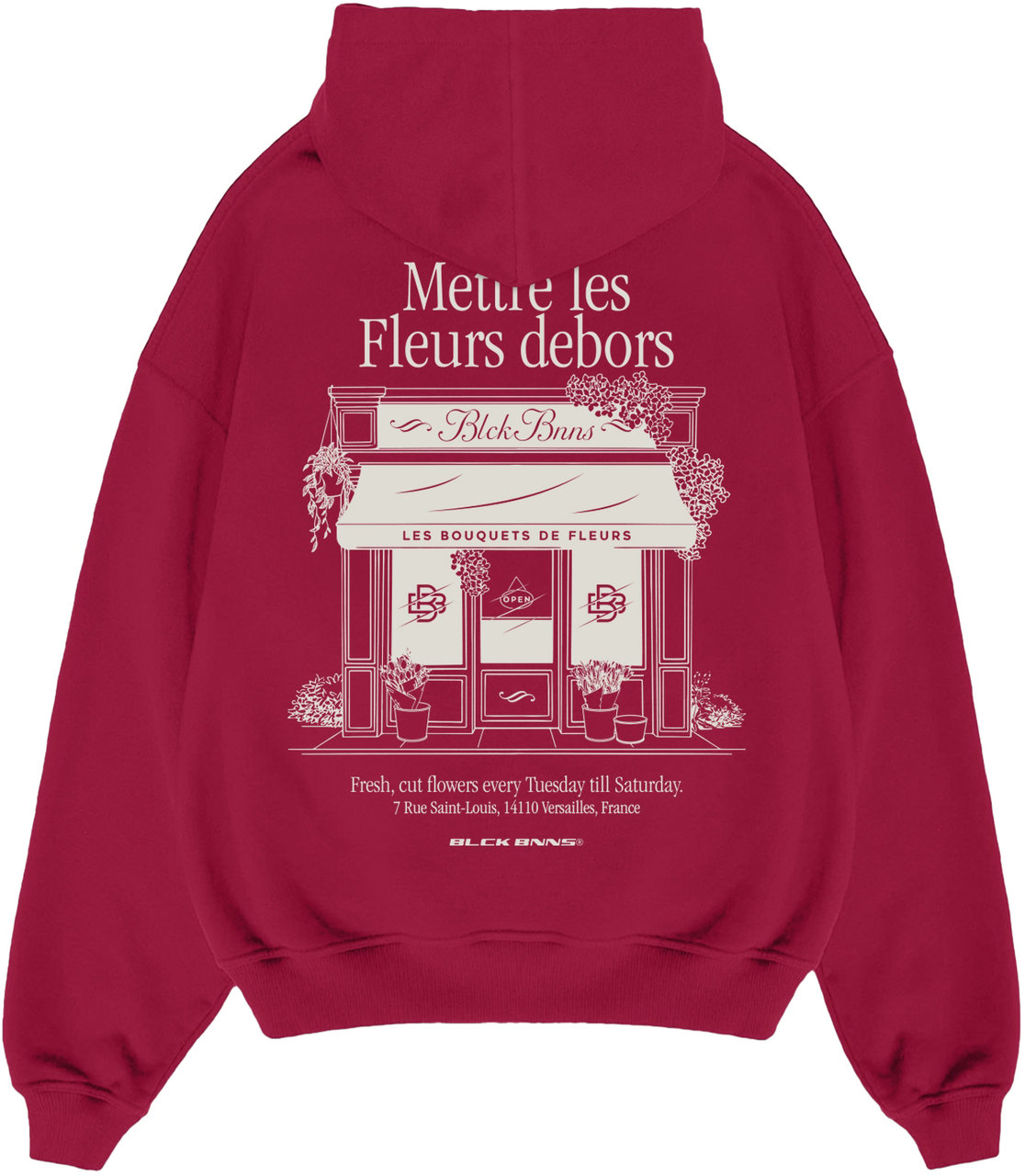 Black Bananas LES FLEURS HOODIE Maroon