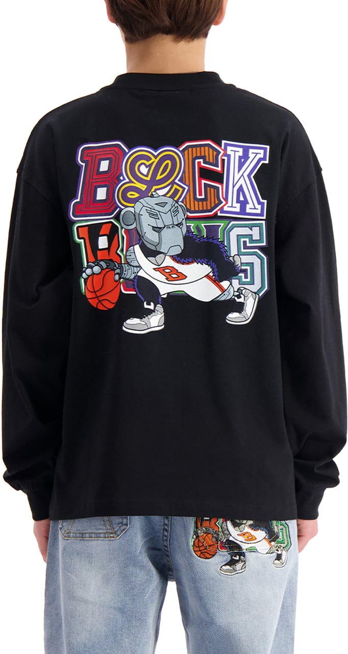 Black Bananas KIDS DRIBBLE LONGSLEEVE T-SHIRT Zwart