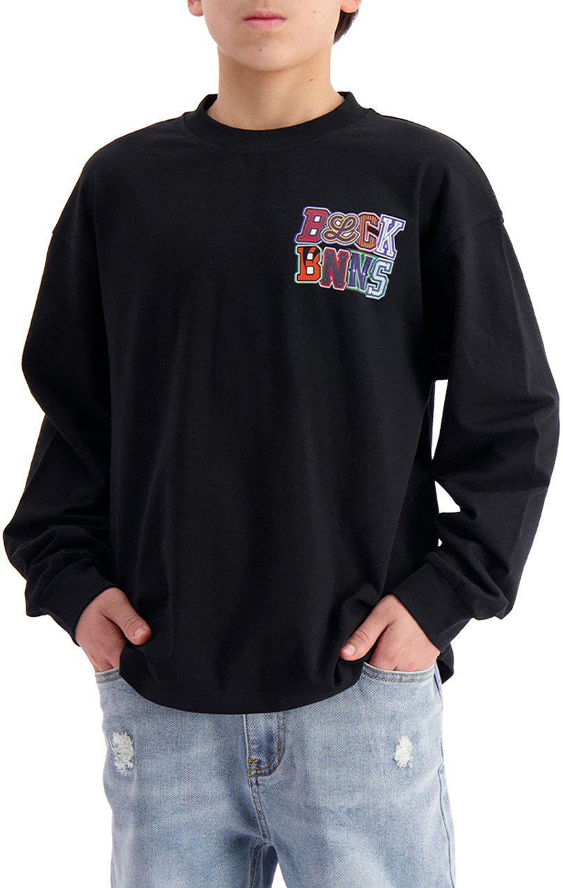 Black Bananas KIDS DRIBBLE LONGSLEEVE T-SHIRT Zwart