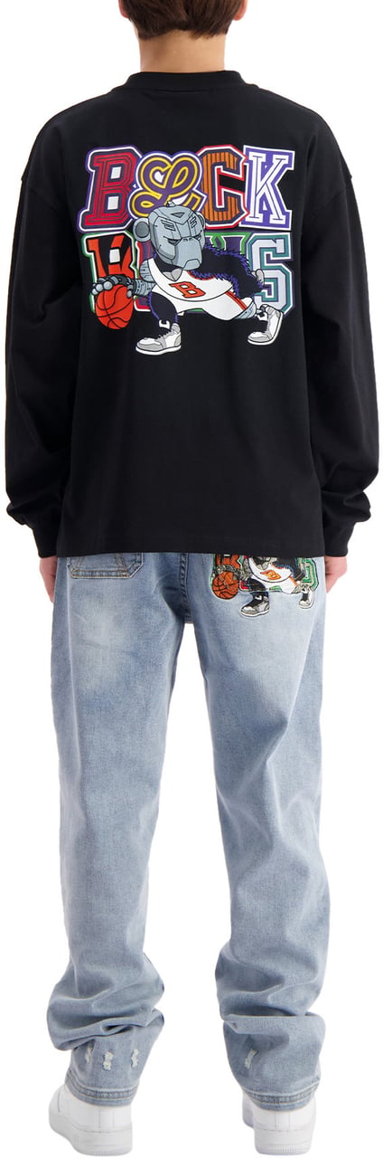 Black Bananas KIDS DRIBBLE LONGSLEEVE T-SHIRT Zwart