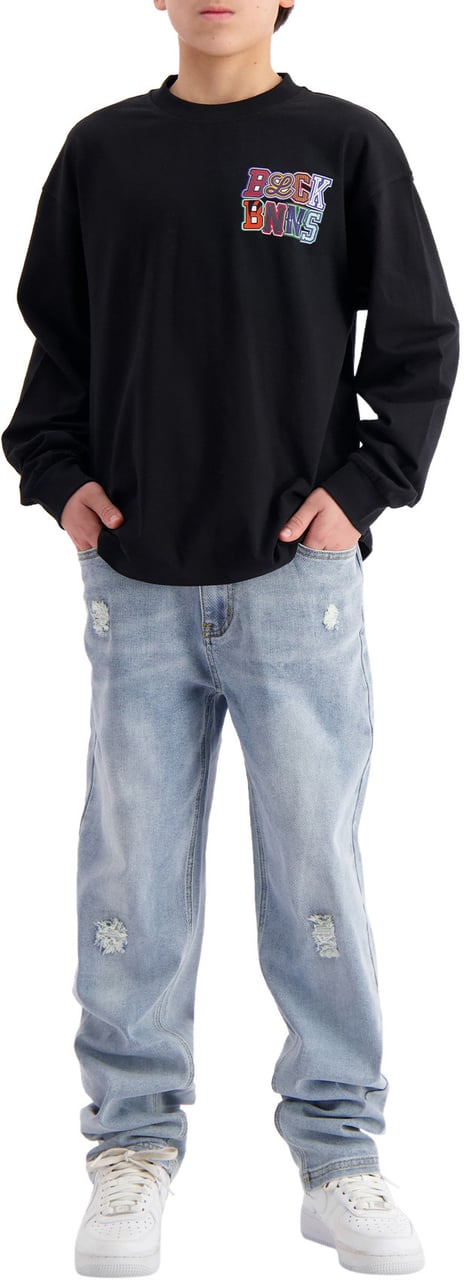 Black Bananas KIDS DRIBBLE LONGSLEEVE T-SHIRT Zwart