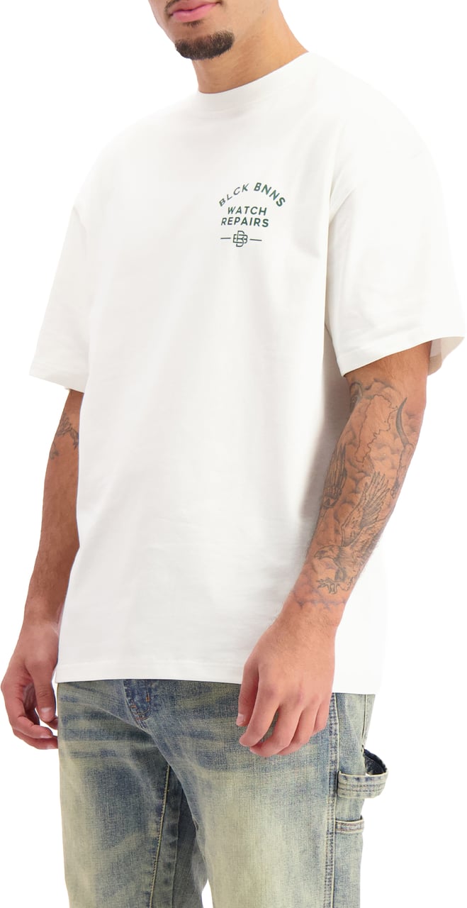Black Bananas WATCH REPAIRS T-SHIRT Wit