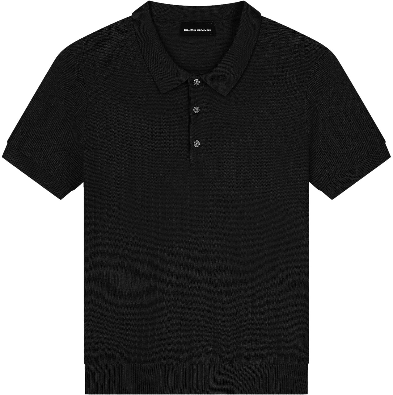 Black Bananas RIBBED KNIT POLO Zwart