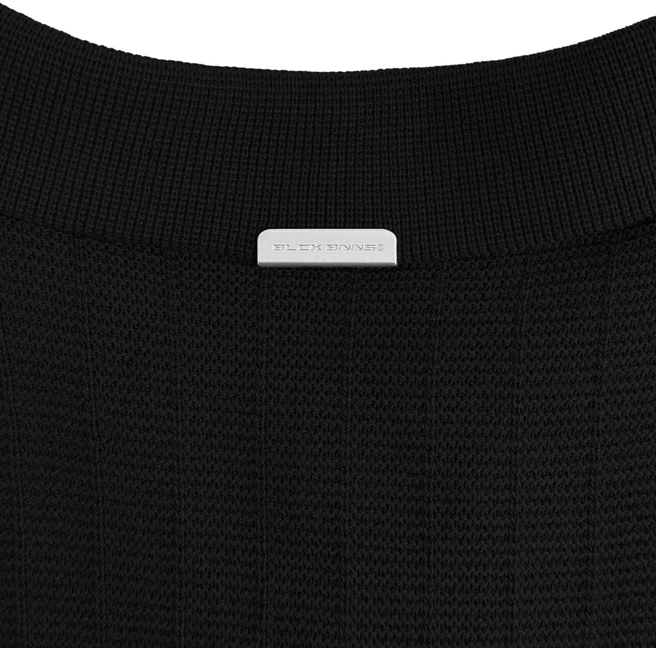 Black Bananas RIBBED KNIT POLO Zwart