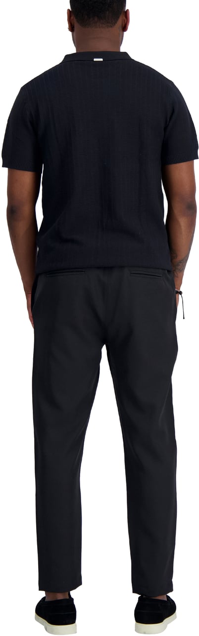Black Bananas RIBBED KNIT POLO Zwart