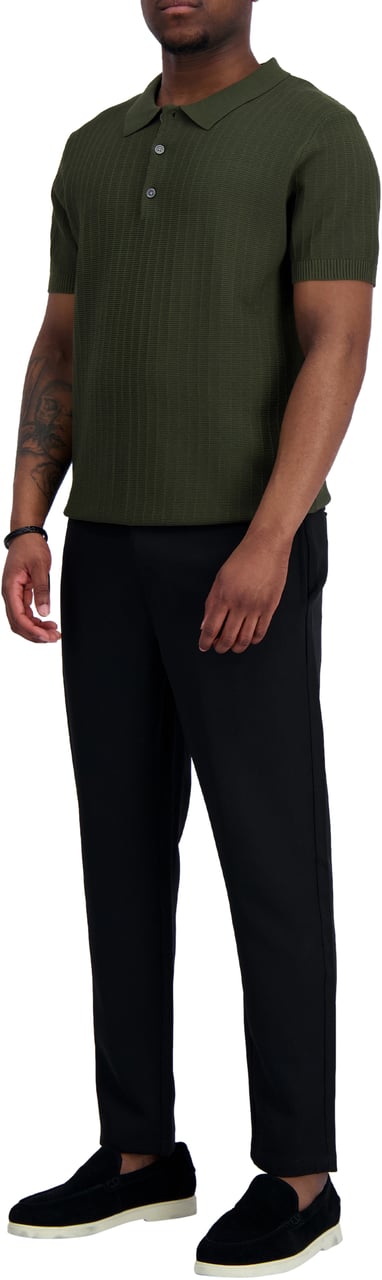 Black Bananas RIBBED KNIT POLO Groen