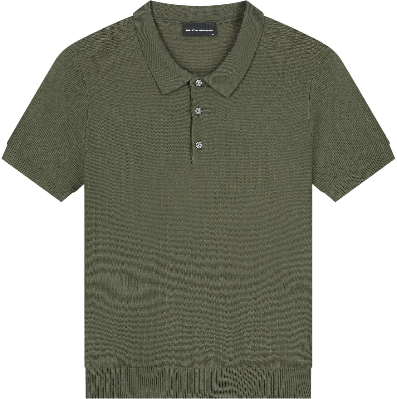 Black Bananas RIBBED KNIT POLO Groen