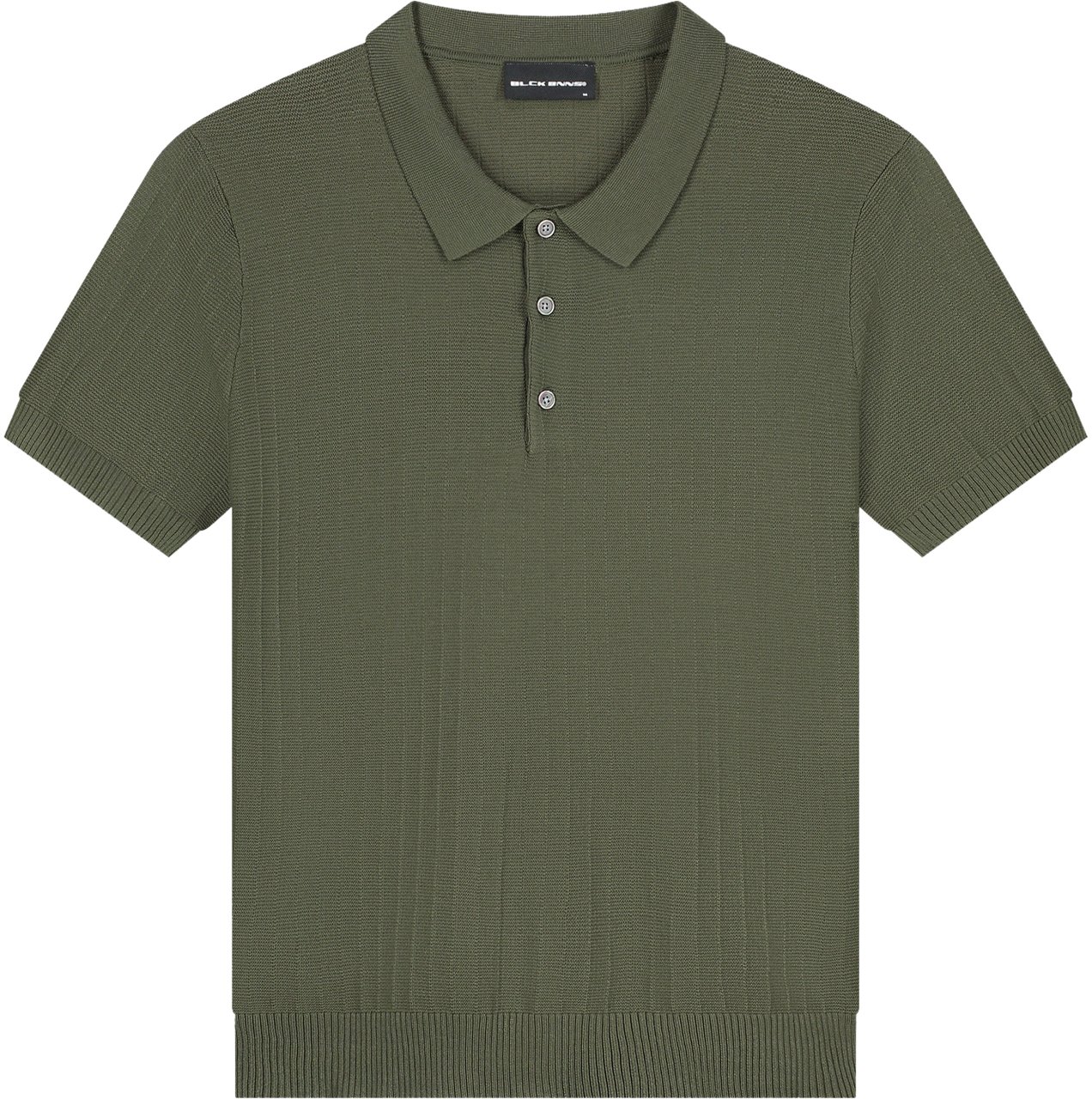 Black Bananas RIBBED KNIT POLO Groen